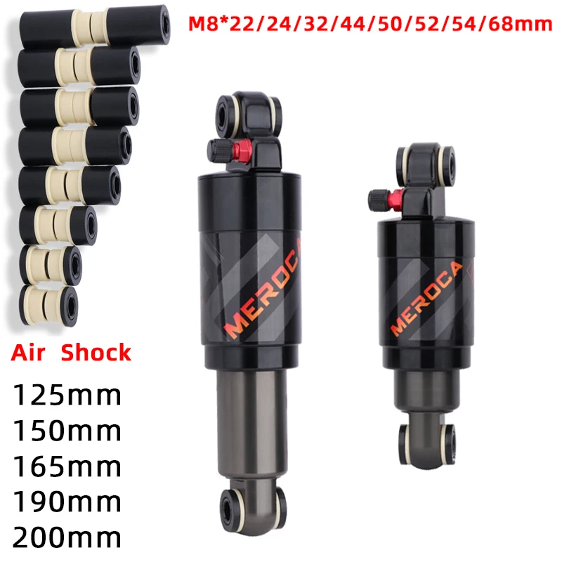 

MEROC bicycle shock absorber air shock 125mm/150mm/165mm/190mm/200mm folding amortiguador trasero mtb...alloy rear shock