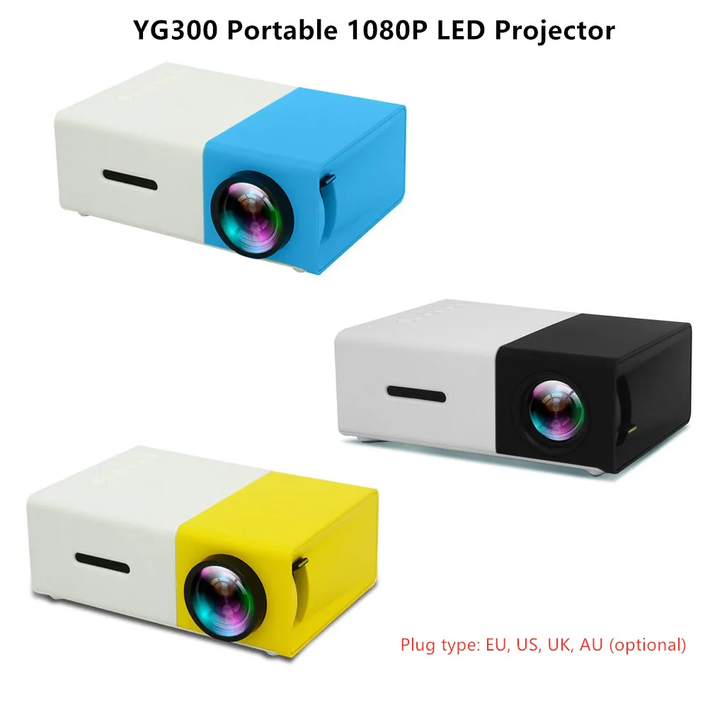 Formode gentage Låne Hot Yg300 Portable Led Mini Projector Supports 1080p Hdmi-compatible Usb  Audio Portable Home Media Video Player Projector - Projectors - AliExpress