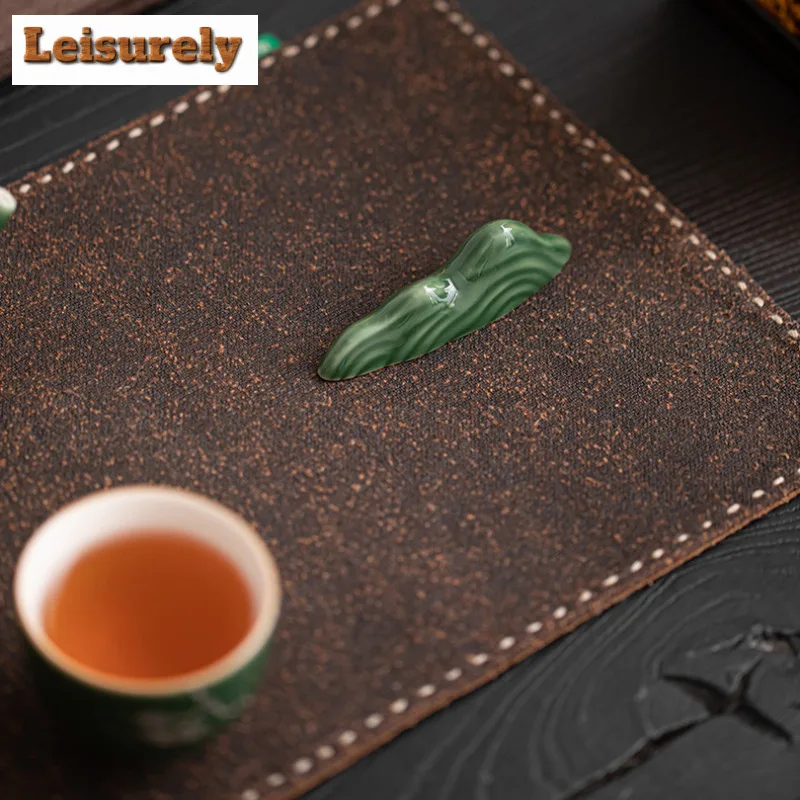 Cyan Azure Glaze Stone Rockery Pen Holder Teapot Cover Holder Traditional Cover Frame Lid Bracket Zisha Pot Lid Shelf Tableware