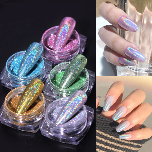 Holographic Flakes Nail Decoration  Holographic Glitter Powder Nail - 1  Set Laser - Aliexpress