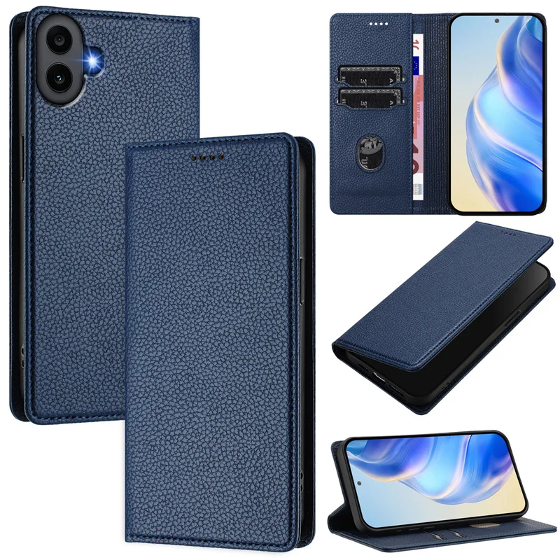 Premium Retro Leather Flip Wallet Case with Magnetic Closure