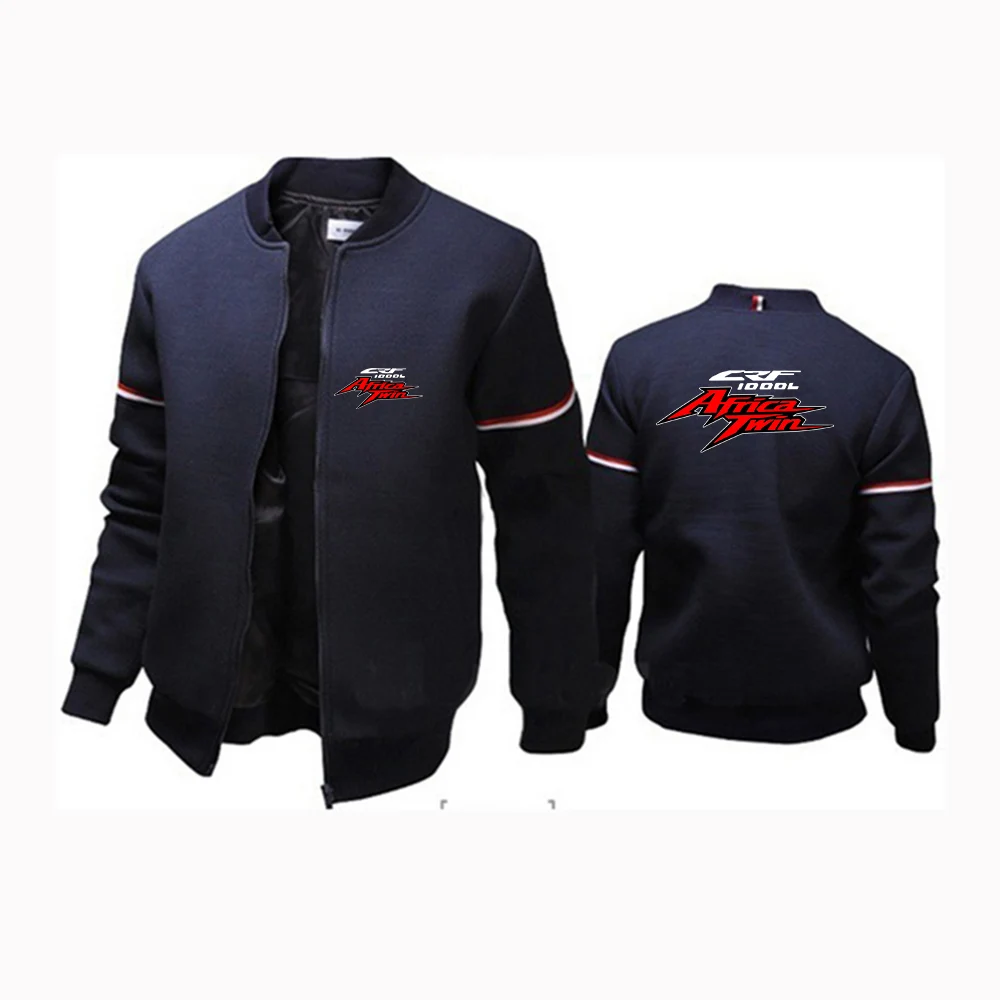Africa Twin Crf 1000 L Crf1000 Mens Casual Print Round Neck Solid Color Bomber Jackets Zipper Hight Quality Coats Long Sleeve