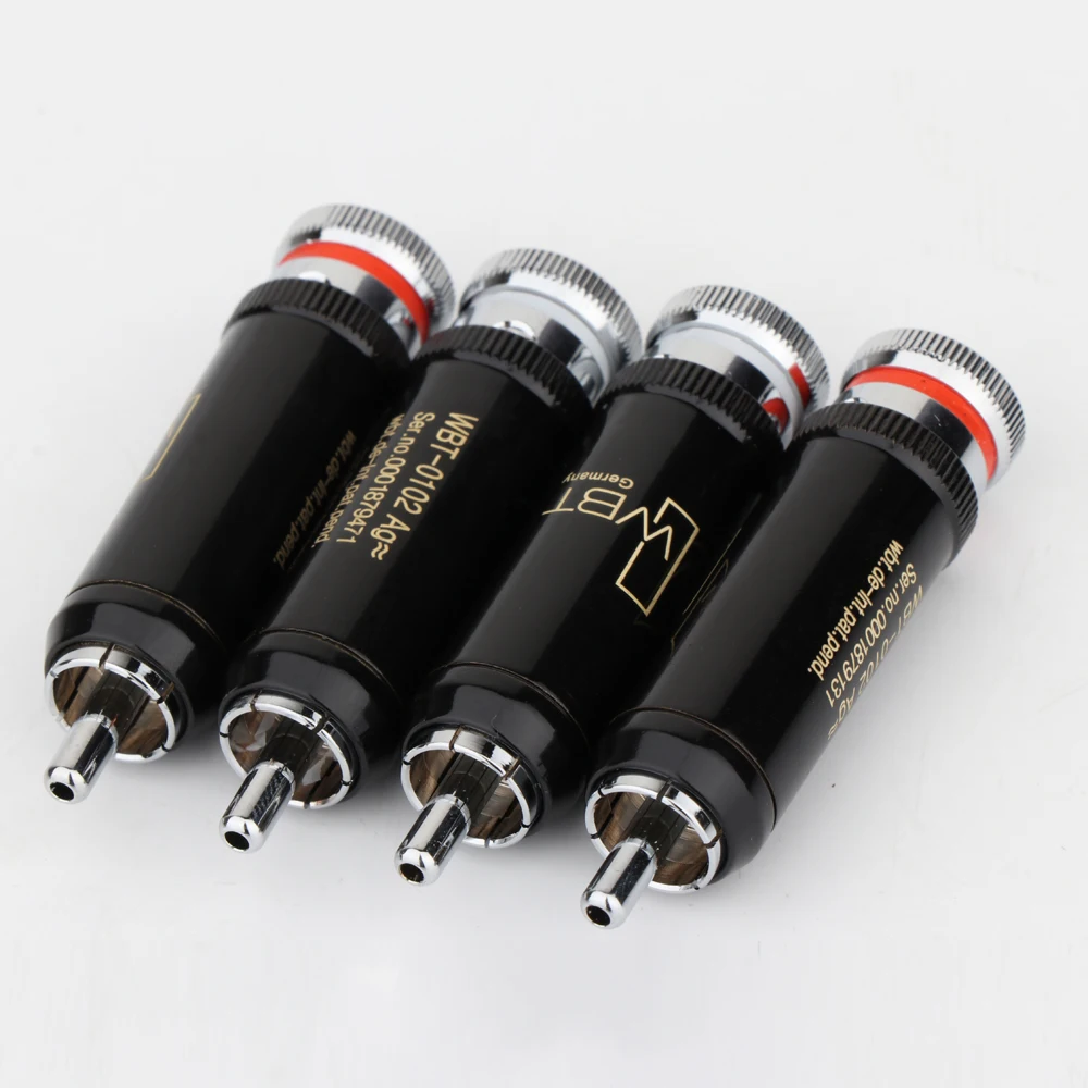 Hifi 4pcs 0102ag Gold-plated Rca Plug For Audio Signal Cable Rca 