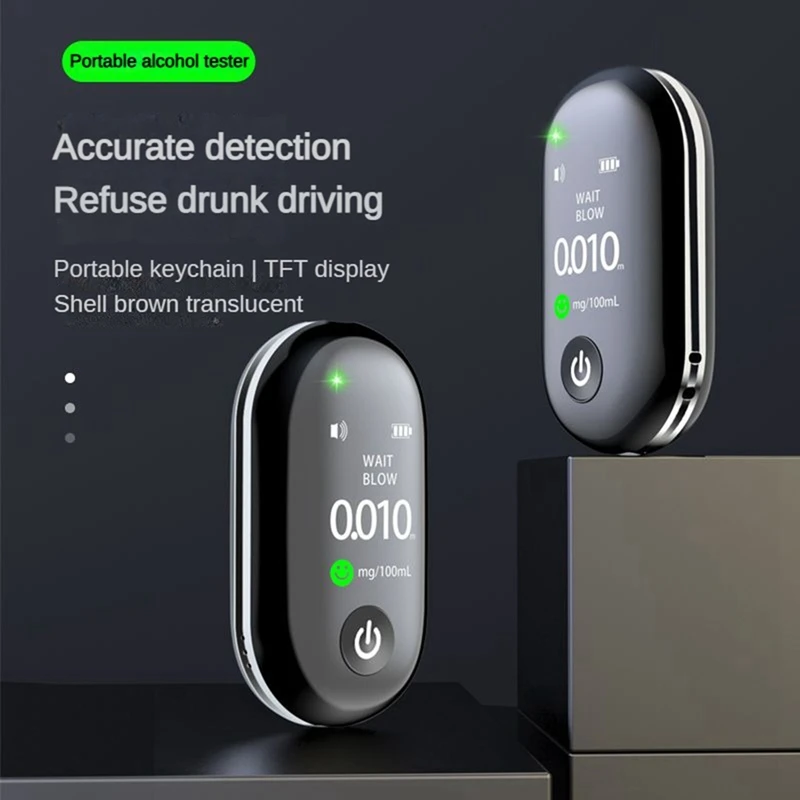 Compact Highly Accurate Sensitive Alcohol Rechargeable Long-Lasting Breathalyzer G1 Multi-Language Tester