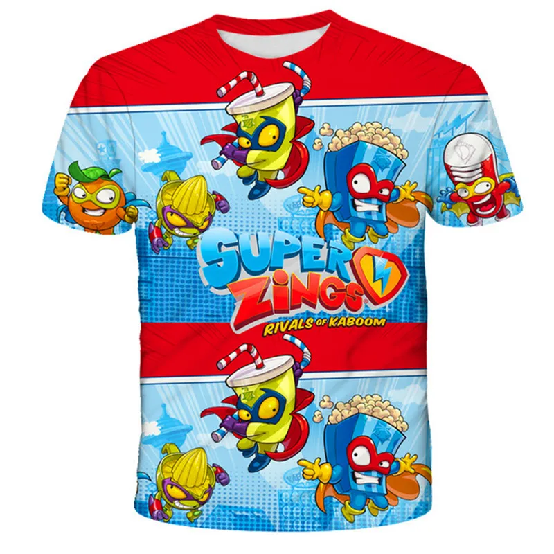 Camisetas con estampado Super Zings para niños y niñas, disfraces, camisetas informales con cuello redondo de dibujos animados para niños, novedad de verano 2023