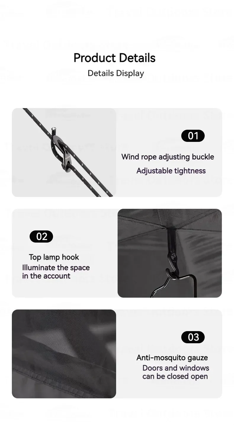 Large Shelter Beach Waterproof Camping Tent Automatic Outdoor Cabin Portable Beach Tent Folding Windscreen Houses 12