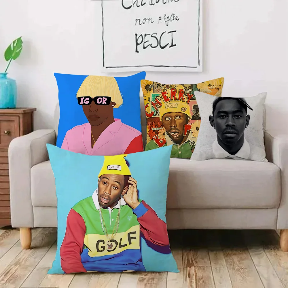 Tyler the Creator Rapper Pillow Covers Cartoon Sofa Decorative Home Double-sided Printing Short Plush Cute Cushion Cover 2
