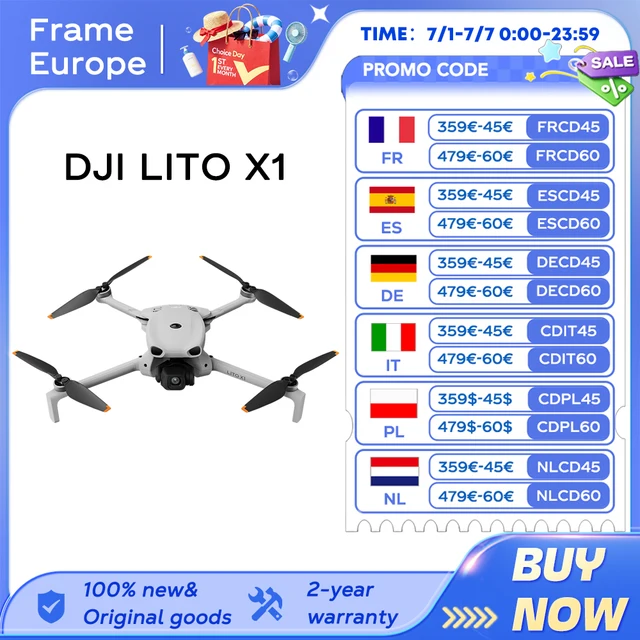 【LOCAL+】DJI Lito X1 Drone pliable léger 4K avec détection d'obstacles ActiveTrack Capteur 1/1.3 pouces Transmission 15 km pour débutants C0 NOUVEAU 2026 1