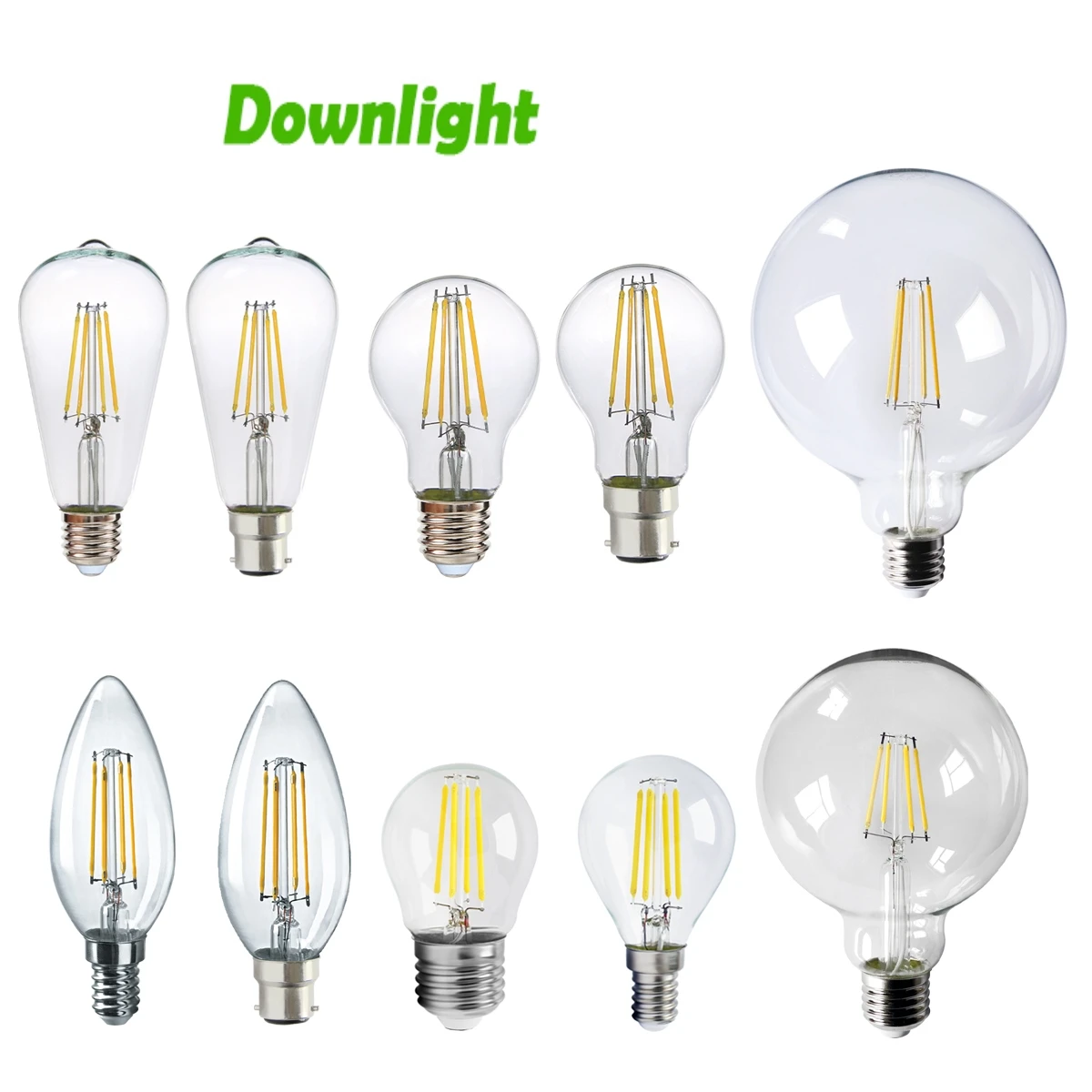 

LED Filament Bulb Retro Edison E27 E14 B22 Lamp AC220V Light Bulb C35 G45 A60 ST64 G80 G95 G125 Glass Bulb Vintage Candle Light