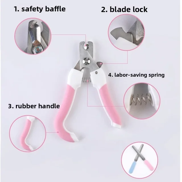 Professional Pet Nail Clipper Stainless Steel Dog Cat Nail Trimmer Labor-Saving Nail Clipper Convenient Dog Grooming Supplies 5