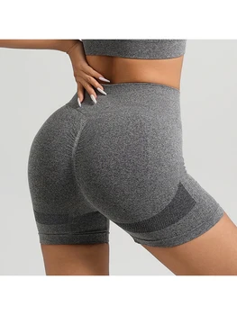 Women Workout Sets 2 Piece Stretchy Sports Bra and High Waisted Seamless Workout Shorts Sets Gym Clothes 5