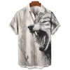 Wolf 3D Printed Havana Beach Shirts, Casual Fashion, Oversized Streetwear, Short-sleeved Shirts, Blouses, Men's Clothing 5
