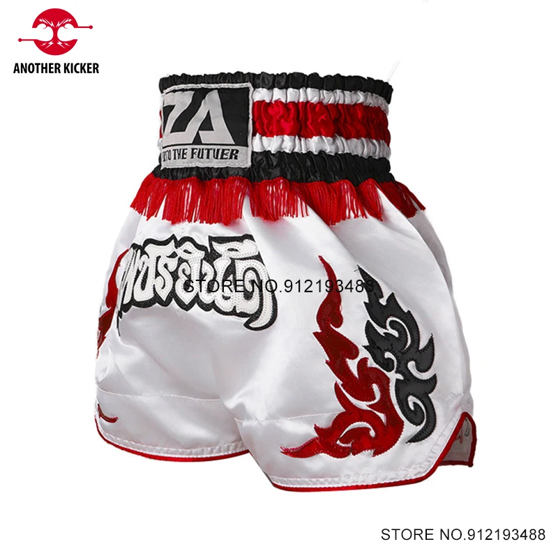 

Muay Thai Shorts Tassels Boxing Shorts Men Women Child 2024 Cage Fighting Kickboxing Pants Gym Grappling Martial Arts Clothing