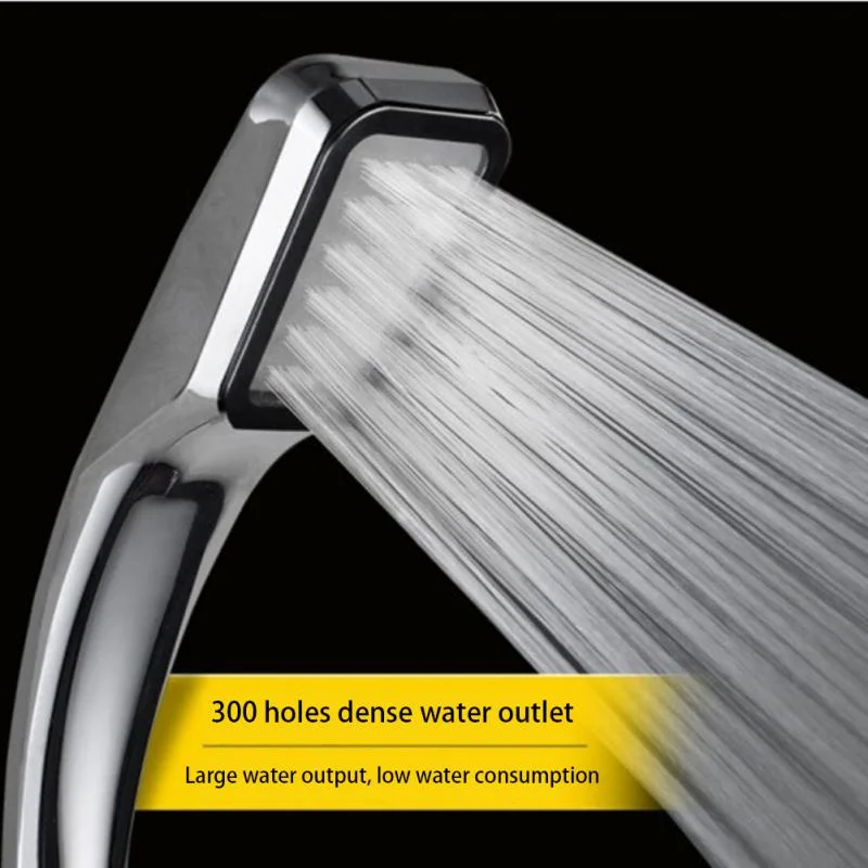 

Chrome Black White Handheld 300 Holes High Pressure Rainfall Shower Head Water Saving Boosting Spray Nozzle Bathroom Accessories