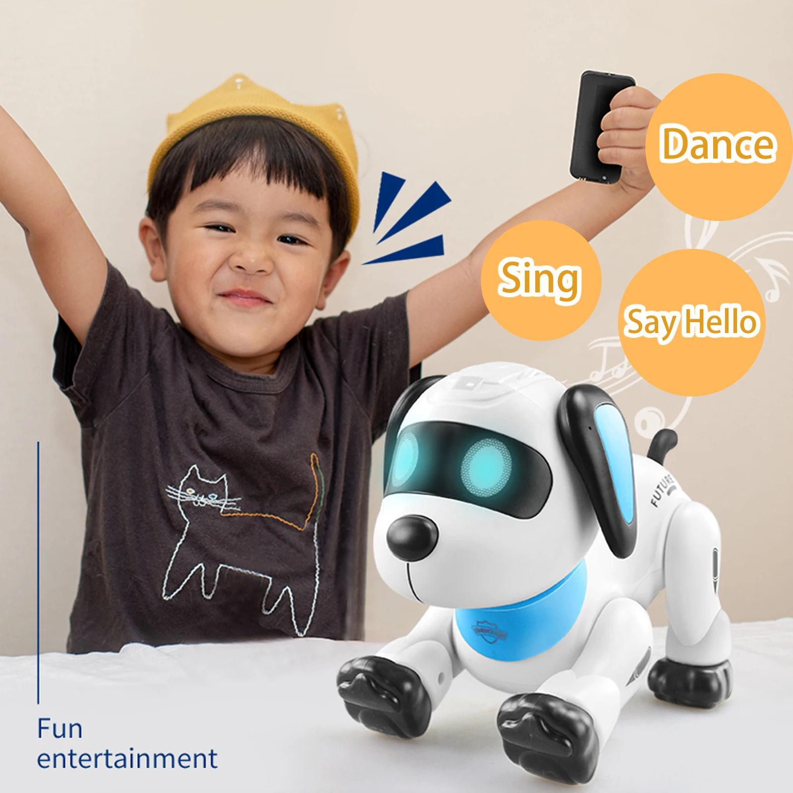 Natale Robot elettronico cane Stunt cane telecomando Robot giocattolo per cani controllo vocale musica programmabile danza regalo di compleanno per bambini