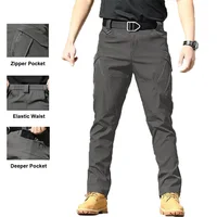 Spring New Men's Tactical Pants Multi-pocket Cargo Pants Outdoor Camping Hiking Pants Straight Leg Soft Shell Punch Long Pants 1
