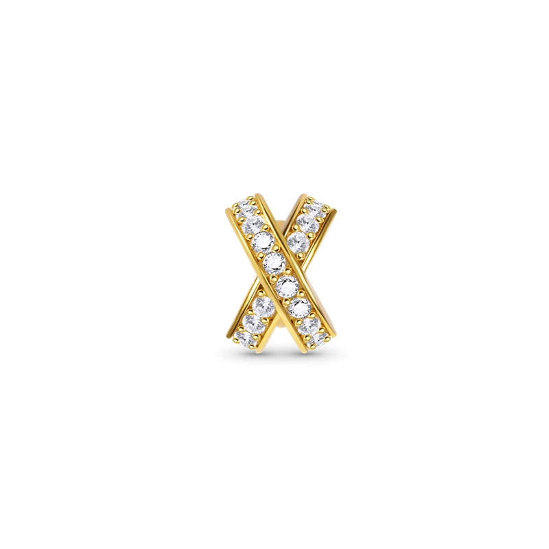 Hot Sale Fine Multi Style Golden & Rose Gold Gasket Charm Beads Fit Original European 925 Silver Bracelet DIY Women Jewelry Gift 6