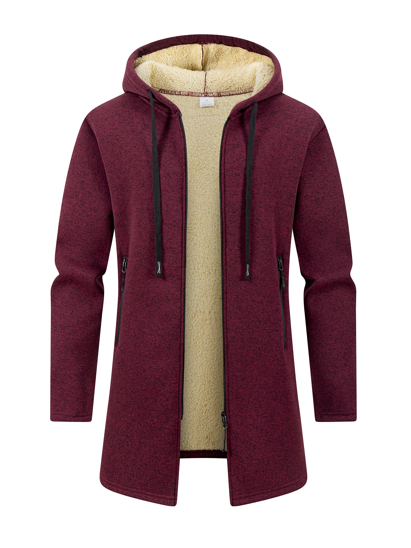 الرجال الشتاء سميكة منتصف طول جاكيت زيبرا غزل دافئ...