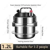 1.2L/1.6L Gas Induction Cooker Universal Mini Stainless Steel Pressure Cooker Pot Soup and Rice Multifunctional Household Stew P 2