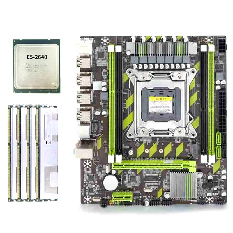 

NEW-X79 Motherboard Set Xeon E5 2640 CPU E5-2640 with LGA2011 Combos 4Pcs X 4GB = 16GB Memory DDR3 RAM PC3 10600R 1333Mhz