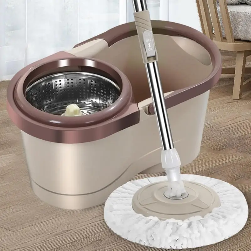 

Spin Mop and Bucket Set Hand Free Automatic Spinning Mop detachable fiber cotton rotated mop head Household Cleaning Supplies