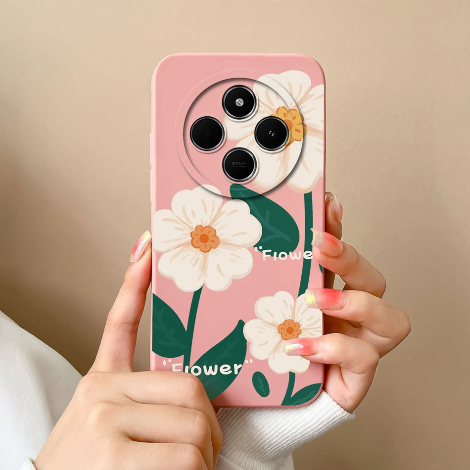 Leisure Flowers Soft Silicone Phone Case with Enhanced Lens Protection