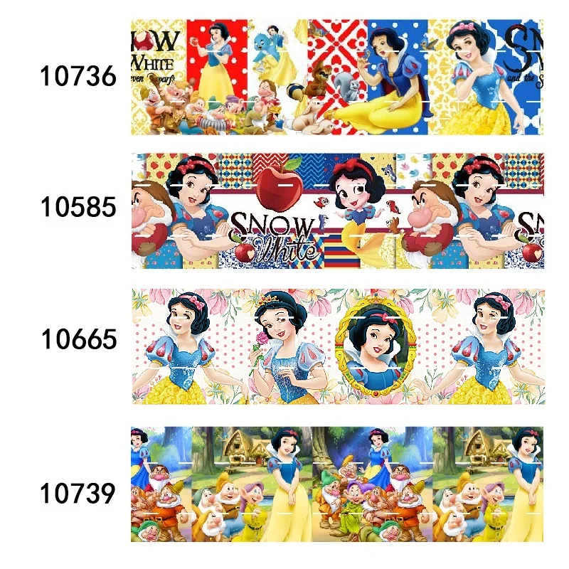 

10yards Printed Disney Princess Snow White Grosgrain Ribbon for DIY 25mm Bows Craft Supplies Decoration Handmade Materials