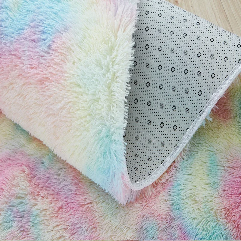 Fluffy Rainbow Rugs for Girls Bedroom Soft Shag Carpets for Teen Girls Kids Baby Room Nursery Playroom Cute Room Decor Area Rug 5