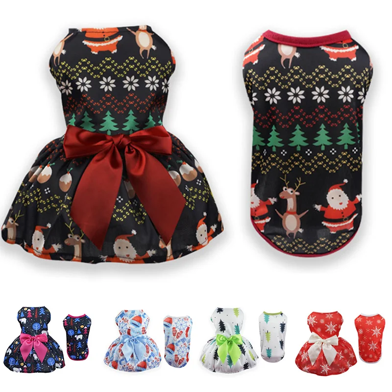 Winter Cute Pets Christmas Dresses