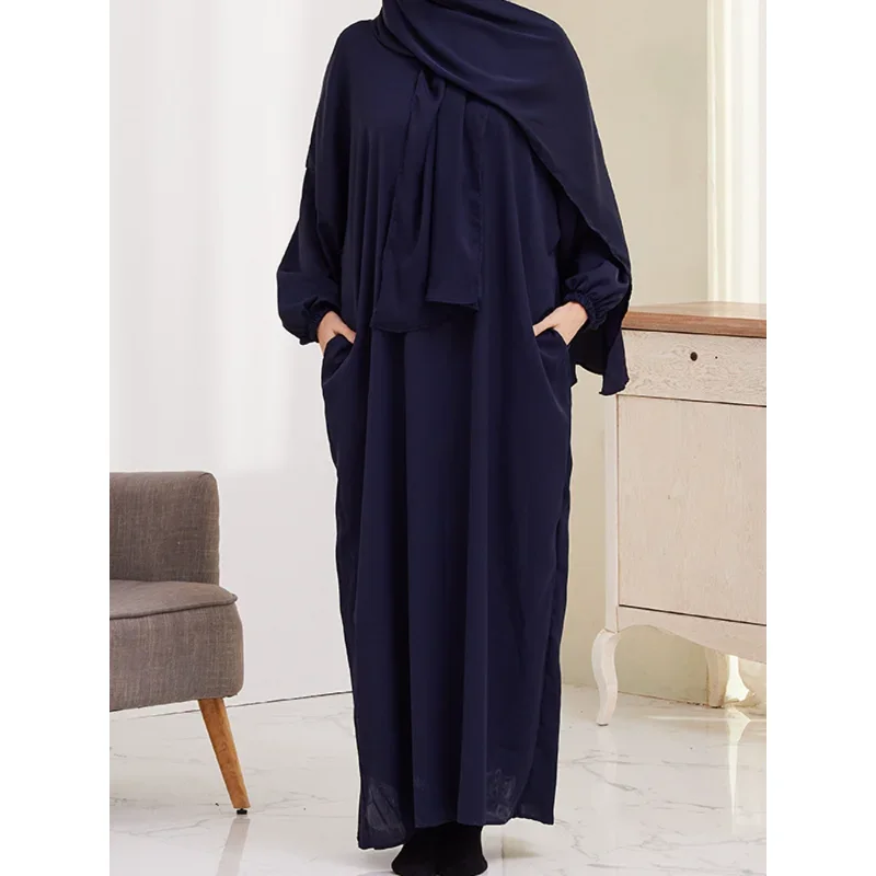 2024 Jilbabs Ramadan Eid Muslim Woman Prayer Outfits Islamic Clothing Abaya Dress Jilbeb Long Khimar Hijab Robe