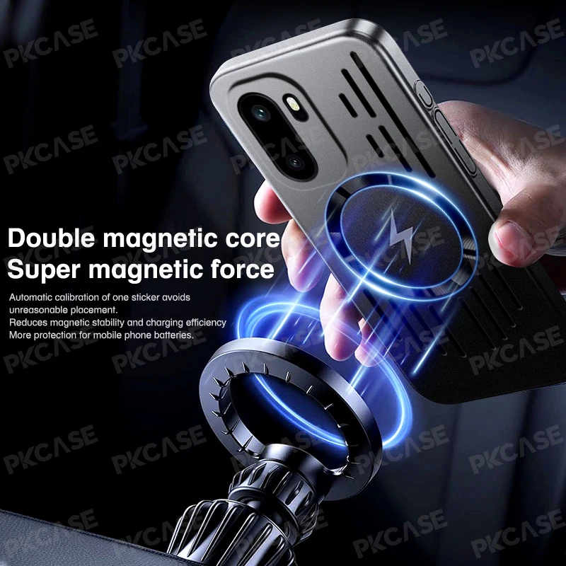 Enhanced Magnetic Hollow Metal Heat Dissipation Case - Breathable Cooling and Shockproof Protection
