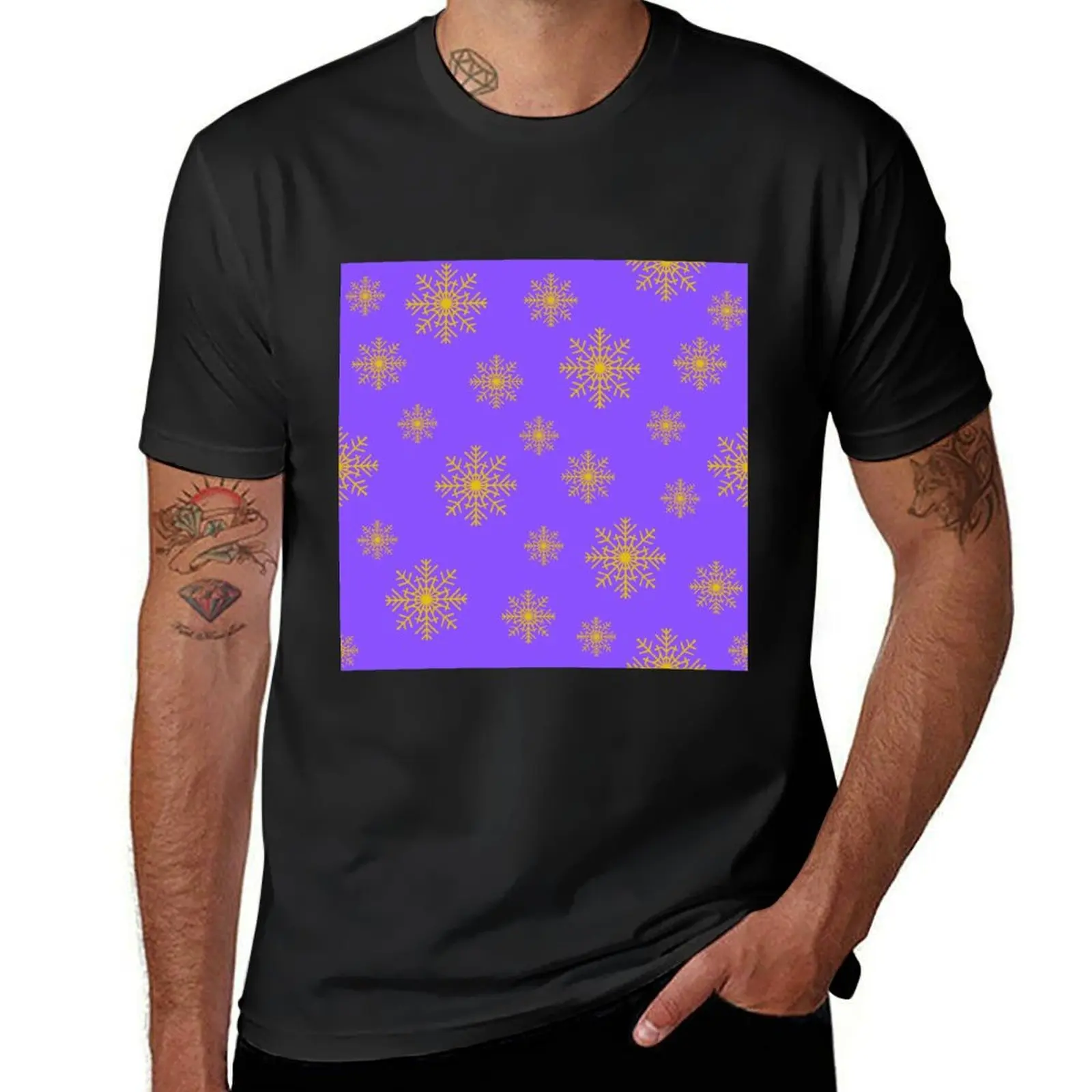 

Snowflakes T-shirt anime clothes heavyweights summer top oversized designer t shirt men