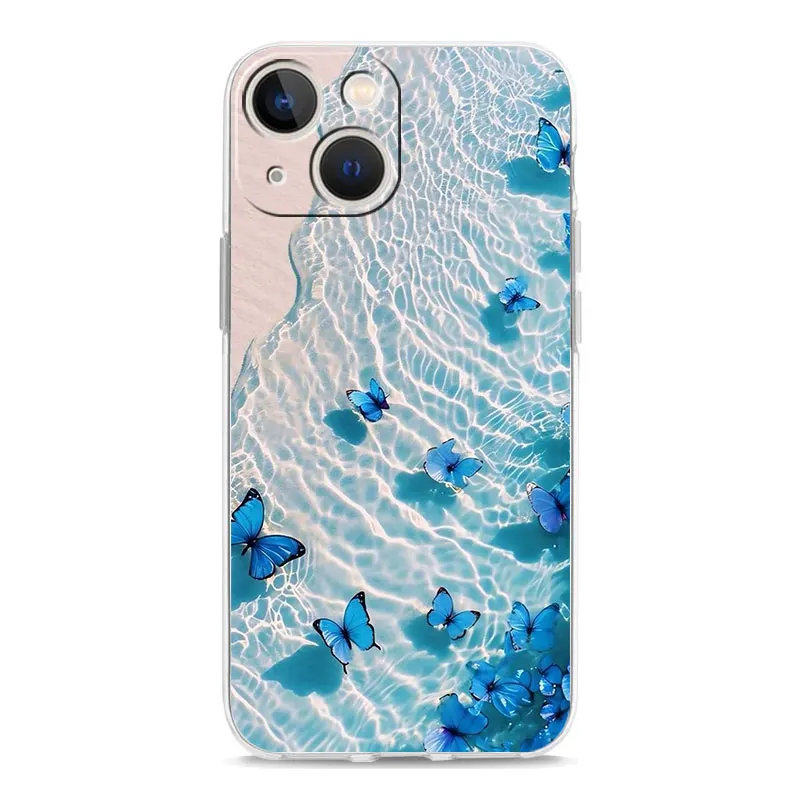 Blue Butterfly Ocean Waves Phone Case Cover