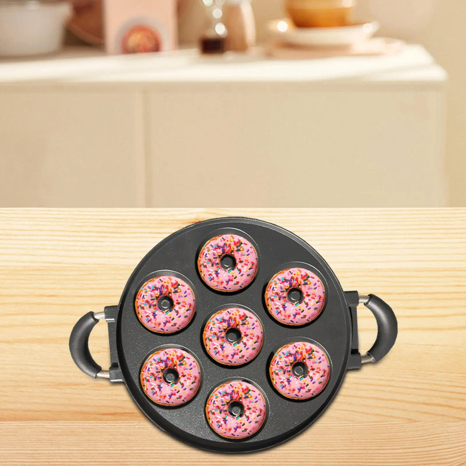 Donut Maker Pan Multipurpose Anti Scald Homemade Stovetop Baking Pan Donut Baking Pan for Snack Household Donut Party Tea Party