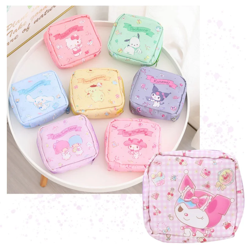 Аниме My Melody Cinnamoroll Kuromi Purin Dog Милая женская сумка для хранения косметичка Kawaii