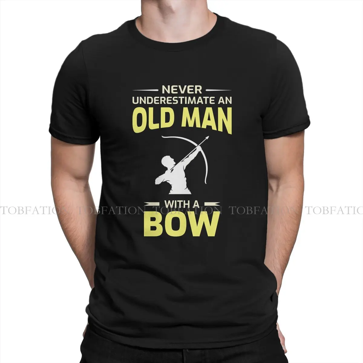 Bogens chießen kreative T-Shirt für Männer Sprüche Bogen Pfeil alten Mann Rundhals ausschnitt reine Baumwolle T-Shirt Geschenk Kleidung Outdoor-Kleidung 6xl