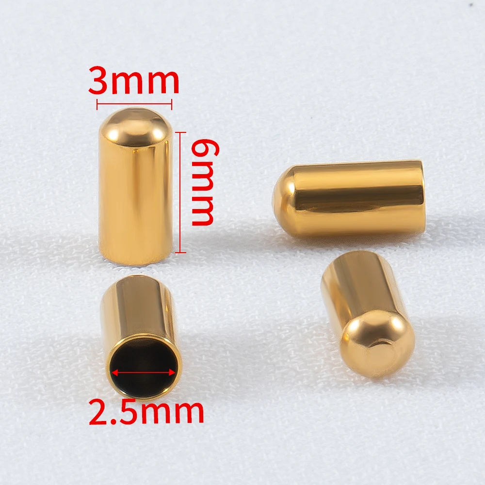 20 Stück Edelstahl-Endkappen, Armband, Halskette, Verschluss, runde Kappen, Lederband, Crimpkappen, Zubehör für die Schmuckherstellung, DIY – Detail 13