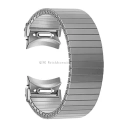 Stainless Steel Elastic Watchband Bracelet for Samsung Galaxy Watch 6 Classic (Silver)