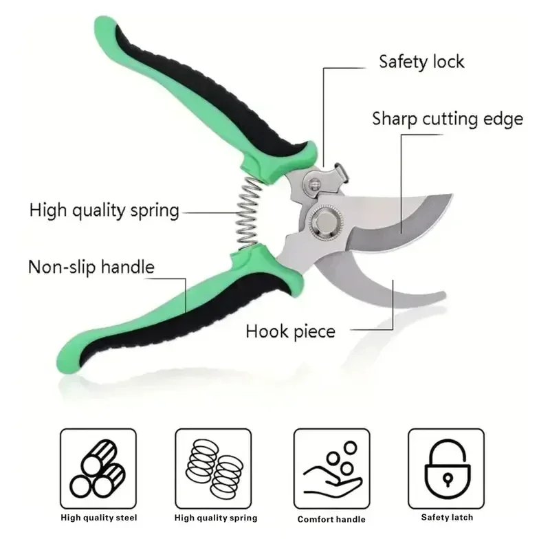 Horticultural Scissors Bird Beak Shape Branch Pruning Labor Saving Pruning Stainless Steel Picking Multifunctional Fruit Scissor 5