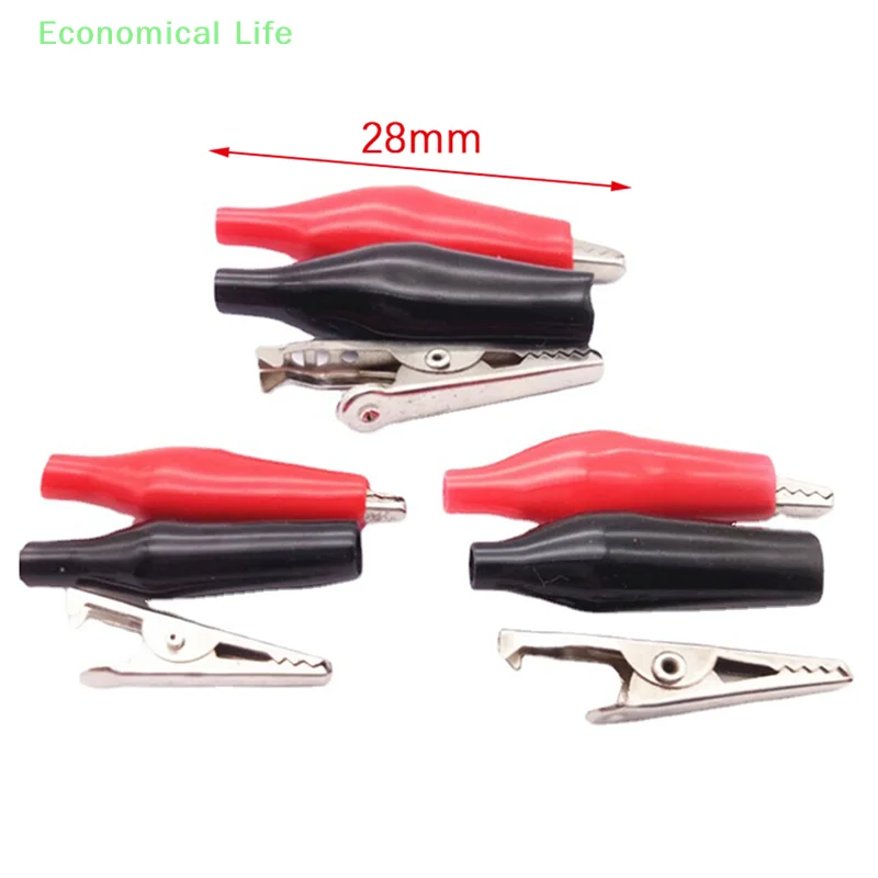 12 Pcs 28MM Black Red Blue Black Yellow Soft Plastic Coated Testing Probe Mini Alligator Test Clips