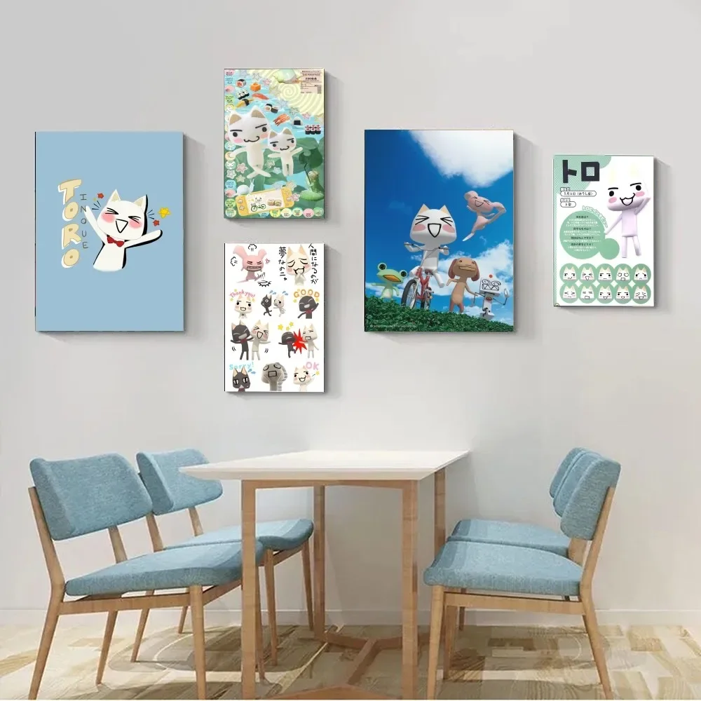 Cute-Toro-Inoue-Cat Poster Kraft Club Bar Paper Vintage Poster Wall Art Painting Bedroom Study Stickers
