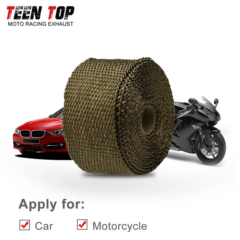 5M 10M 15M Motorcycle Exhaust Thermal Tape Exhaust Heat Wrap Roll for Motorcycle Fiberglass Heat Shield Tape with Stainless Ties - Image 4