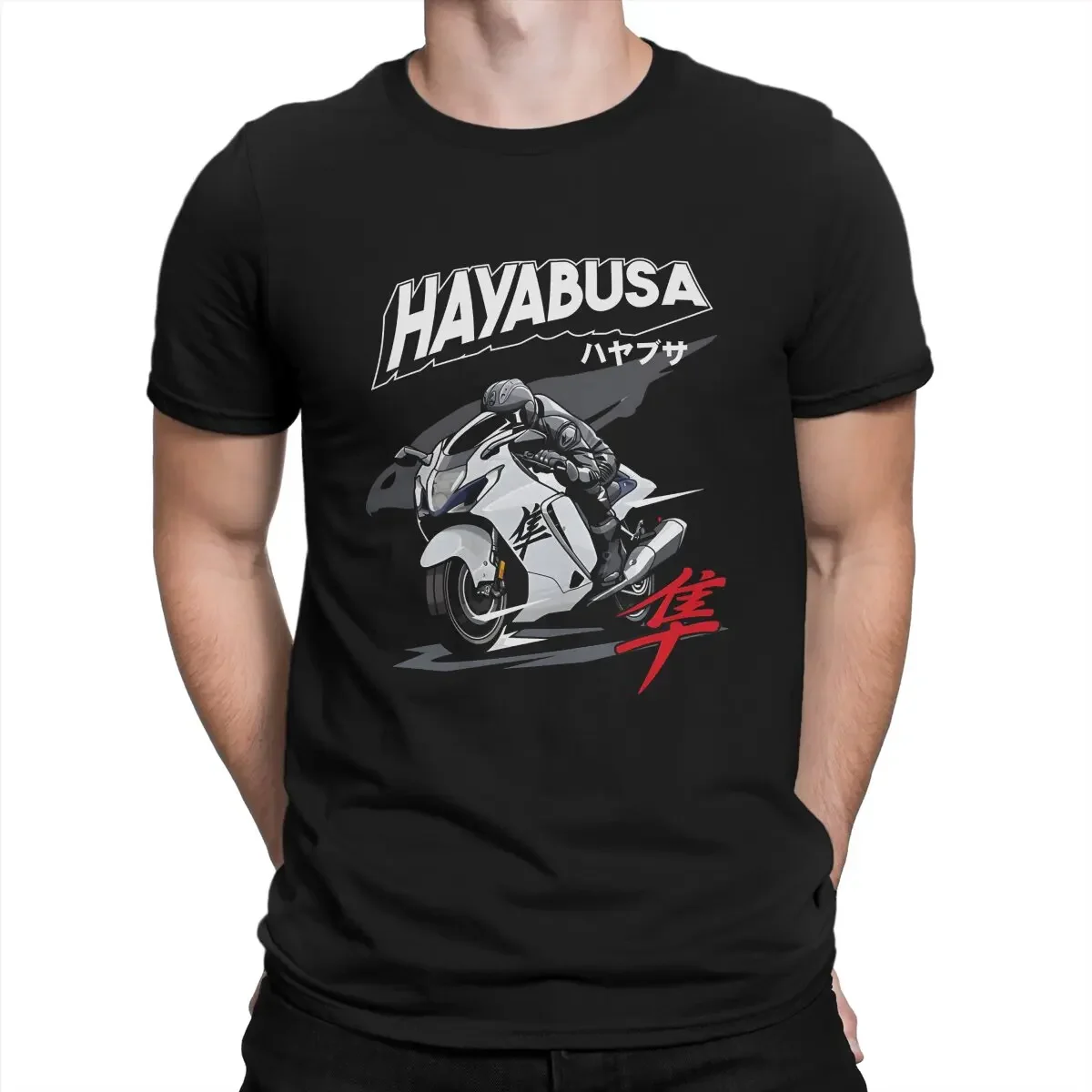 

Cool Men's T Shirt Hayabusa Vintage Tees Short Sleeve Crewneck T-Shirt Pure Cotton Gift Idea Clothes