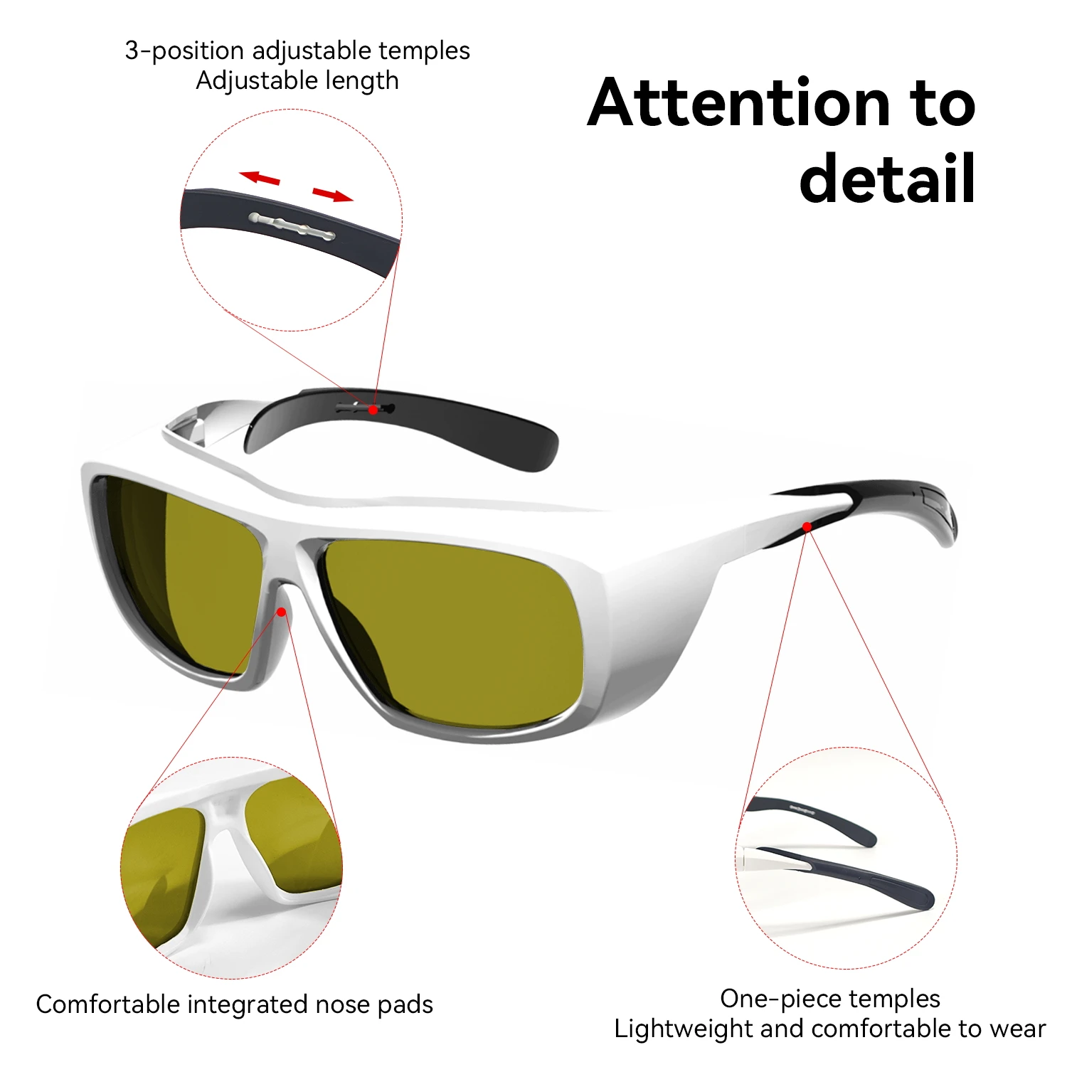 Lunettes de sécurité laser OD6 190-510nm protection bleu