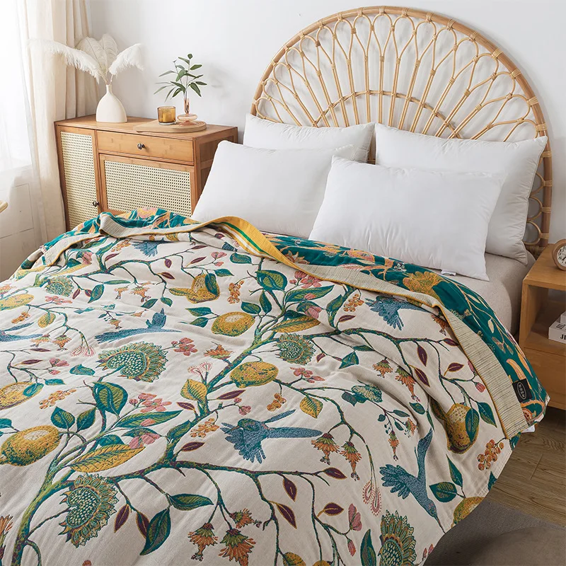 New Luxury Cotton Blankets And Bedspread Double-sided Sofa Towel Household Nap Blankets Soft Summer Cooling Quilt Bed Sheet - 2