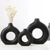 Flat Minimalist Simple Vase Donut Shape Single Flower Pot Home Wedding Decoratio Hollow Ornaments Circle Flower Arrangement Vase 3