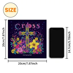 Floral - Inspired Cross Art Coloring Book: 24 Pages for Stress Relief and Relaxation (X1 - 1027)