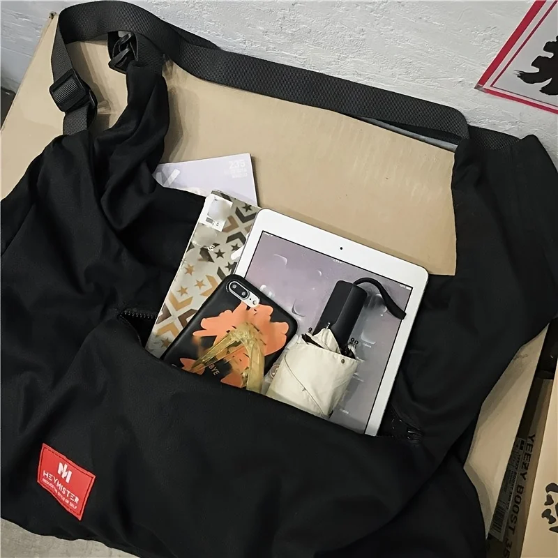 Multi-Functional Vest Bag Workwear Retro Large Capacity Sleeveless Nylon Convertible Backpack Vest Two-In-One Tote Crossbody Bag