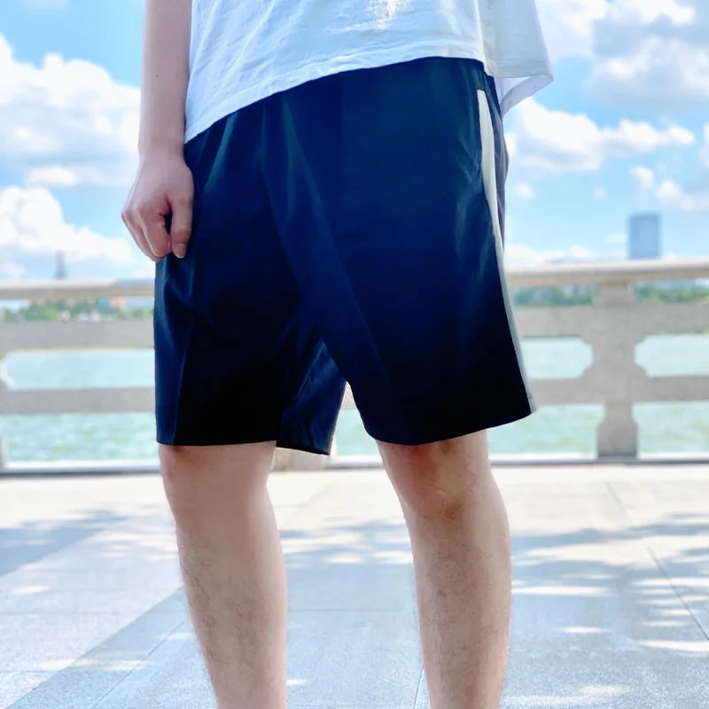 Summer Adult Casual Sports Shorts with Side Panels Tat Elastic Running Shorts Workout Outside Hiking Black Sportswear Shorts