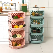  Storage Rack Kitchen Floor Household Bathroom Vegetable and Fruit Storage Basket Toy Storage Rack  Home Organization and Storage 